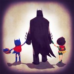 Super Heróis ilustrados como Super Famílias